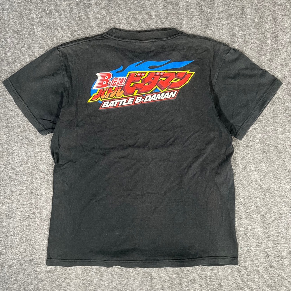 Vintage Battle B-Daman Takara Graphic T-Shirt Black Anime Manga Mens Medium